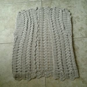 Open Knit Cardigan Sweater L